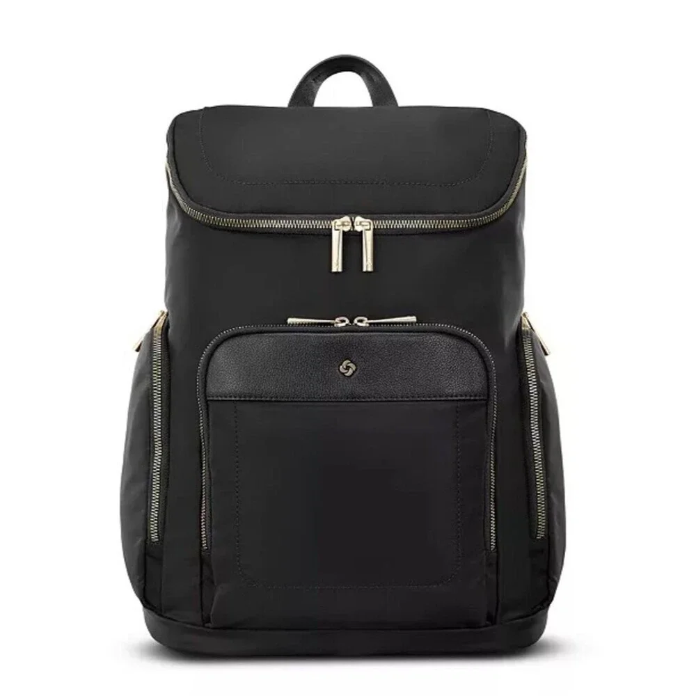 Samsonite Black Men's Travel Backpack with Gold Hardware, women’s bag 🏖️